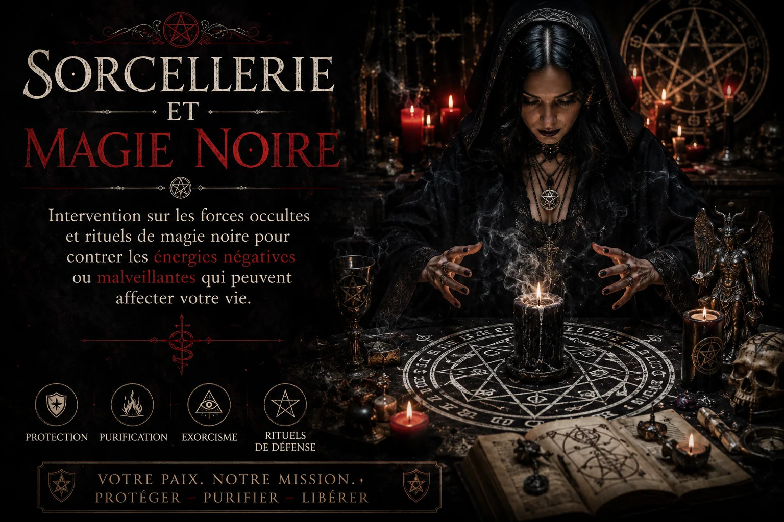 Univers visuel de sorcellerie et magie noire